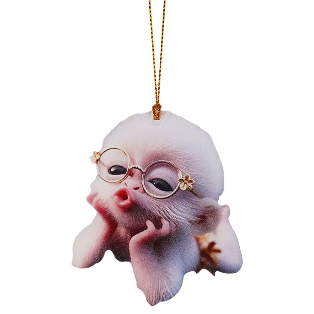 2D Подвеска для автомобиля в форме обезьяны, подвесное украшение с цепочкой, реалистичное животное, подвесной декор для зеркала заднего вида, аксессуары для интерьера автомобиля