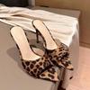Design Shoes Summer High Heel Women Slipper Elegant Open Toe Fashion Leopard Slides Ladies Sexy Party Dress Sandal Pumps Shoes