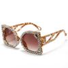 New diamond-encrusted sunglasses, European and American Internet celebrities handmade diamond glasses, fashionable versatile square sunglasses