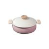 HB-6972 Tabletop Pot, 20cm, IH Compatible, Ceramic Coating, For 1-2 People, Pink, Natural Cook Pure