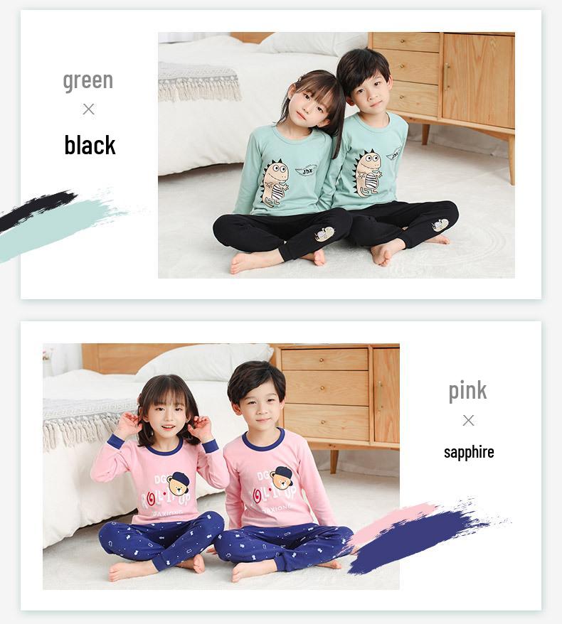 Комплект нижнего белья для девочек из чистого хлопка, фланелевый, осенне-зимний, с круглым вырезом