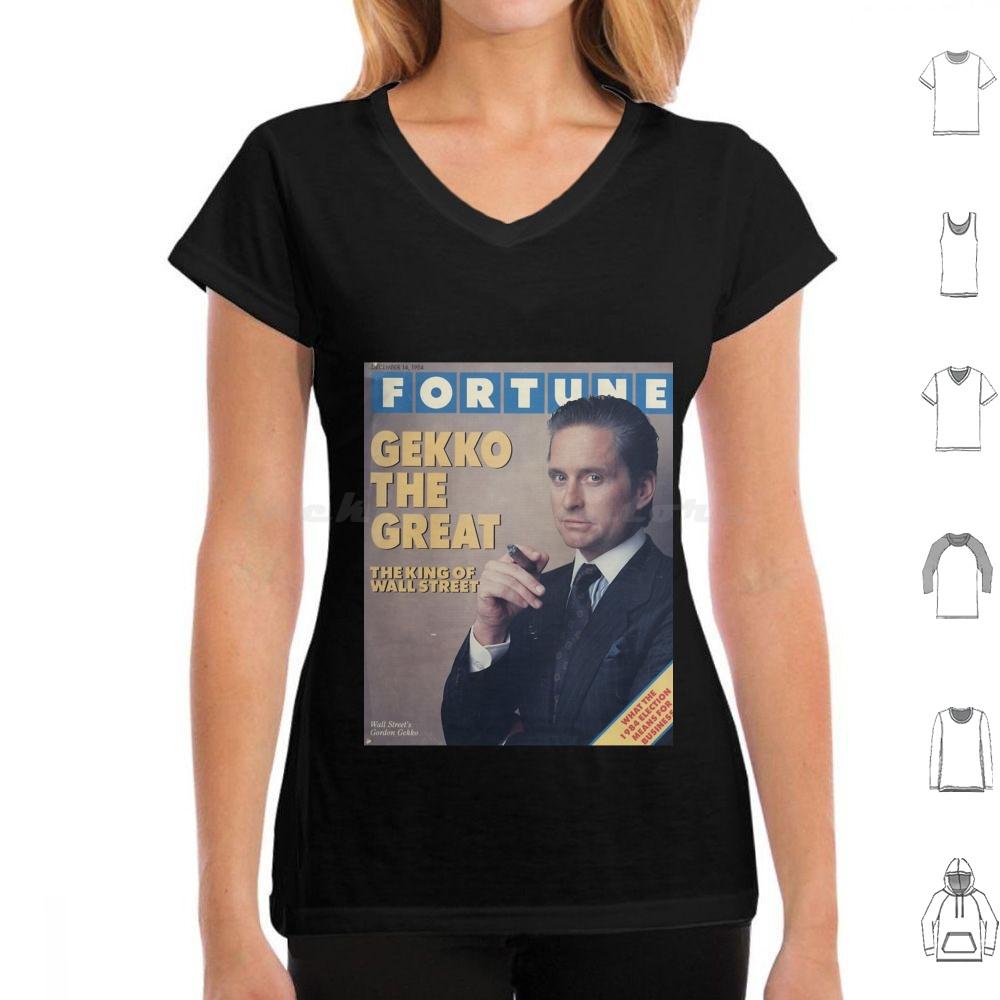 Гордон Гекко Постер Журнала Fortune Футболка Большого Размера 100% Хлопок Журнал Деньги Богатство Жадность Жадность - это Хорошо Гордон Гекко Гекко