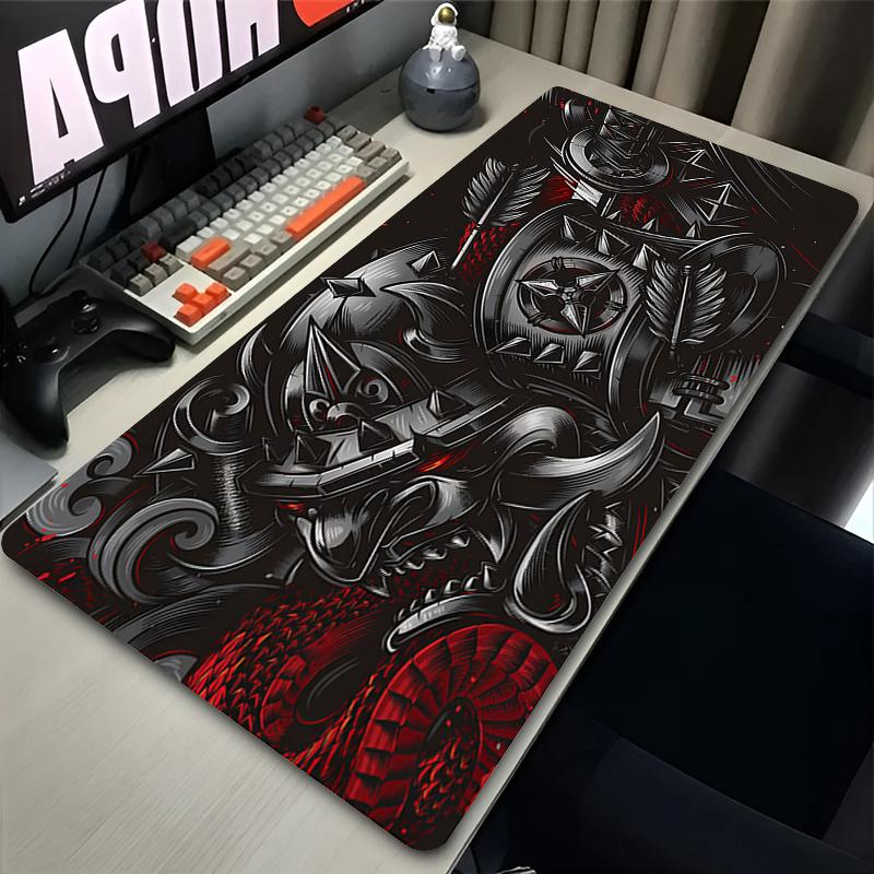 Mouse Pad Computer Size Mousepad Nonslip Gamer Keyboard Pad Anime Mausepad Design Hd Oni Hannya Samurai Mask Desk Mat Carpet