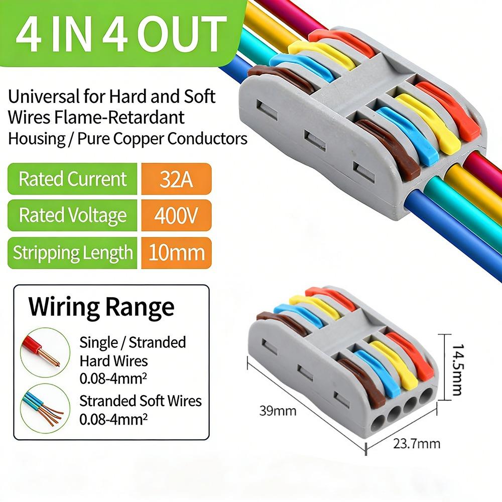 Push-in Quick Wire Connectors Compact Splicing Wiring Cable Connection New Wiring Connector
