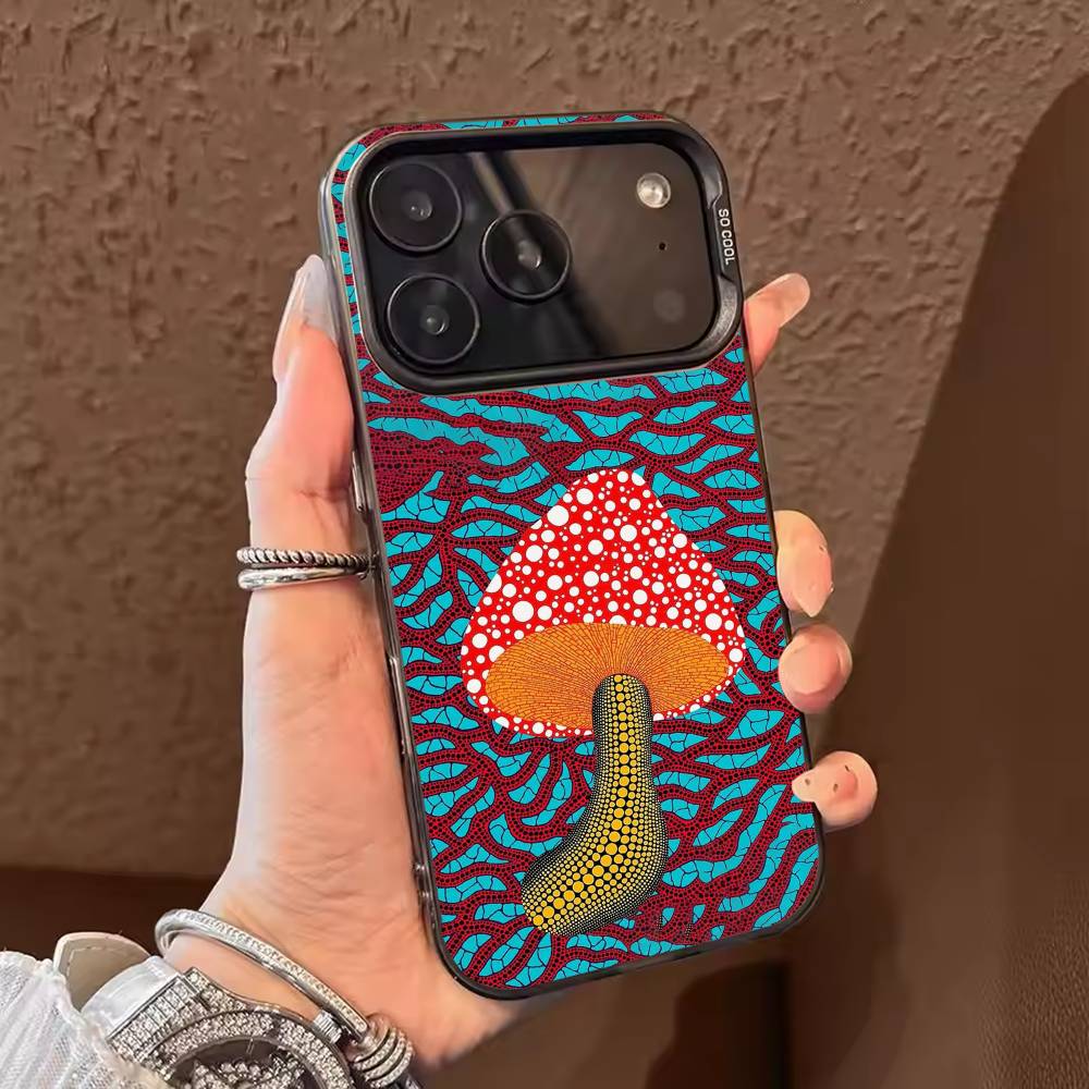 Искусство йоёи кусама Чехол для телефона для iPhone 17,16,15,14,13,12,11,Pro Max,Plus Конфетный серебряный чехол