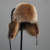 Женская шапка из 100% натурального меха из натурального меха чернобурки, пушистые шапки-ушанки, зимние толстые теплые модные шапки-бомберы с ушками
