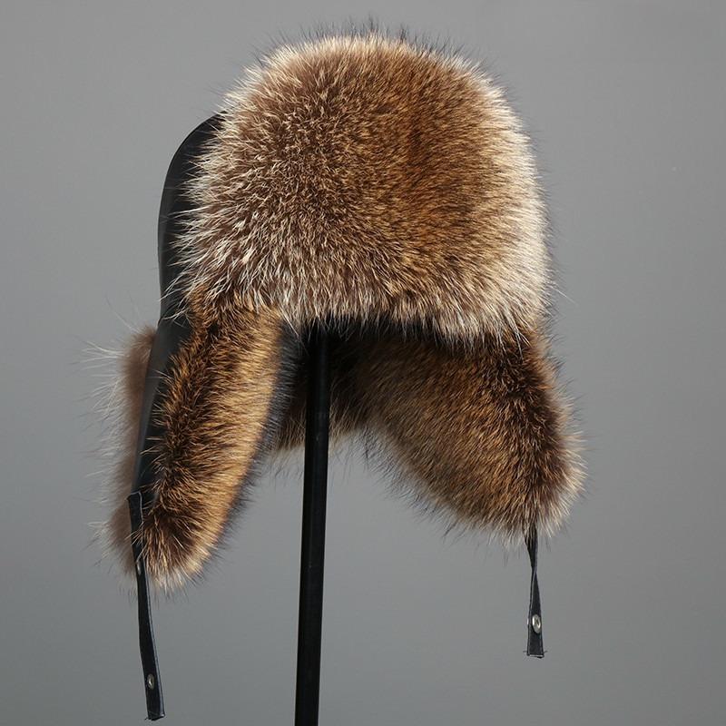 Женская шапка из 100% натурального меха из натурального меха чернобурки, пушистые шапки-ушанки, зимние толстые теплые модные шапки-бомберы с ушками