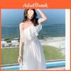 Ruffle Sleeve Dress With Abstract Print For Spring And Summer Wear