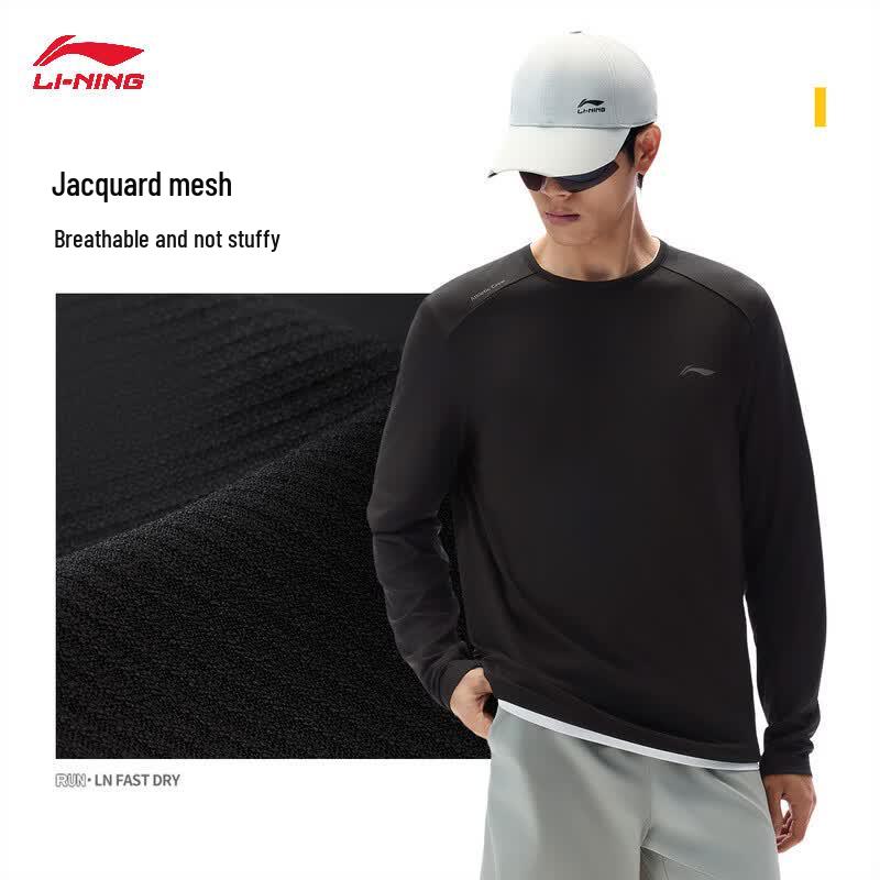 Li-Ning Мужская спортивно-повседневная футболка с длинным рукавом 2026 ATLW295