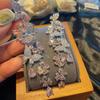 Fairy Air Disc, Love Flower Flower Butterfly Long Earrings, Colored Zircon Exaggerated Atmosphere, Heavy Industry Trend
