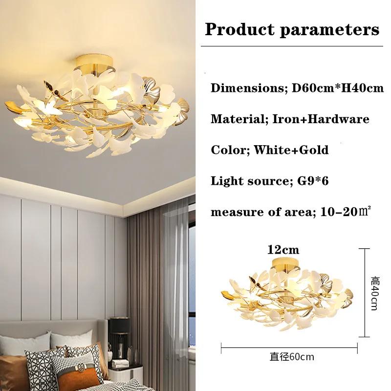 Постмодернистский дизайнерский роскошный потолочный светильник в виде листьев гинкго для гостиной, спальни, потолочная люстра, светильник для освещения интерьера столовой