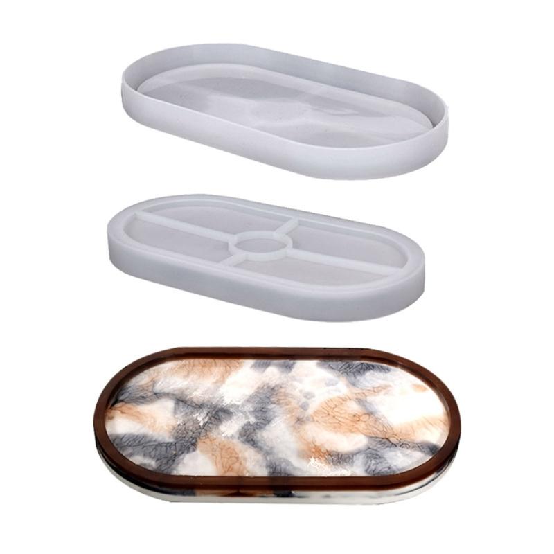 Формы для подставок из смолы, силиконовая форма для подносов, форма для подставок из смолы, овальная форма для литья из эпоксидной смолы для домашнего декора, шкатулка для ювелирных изделий, форма для смолы