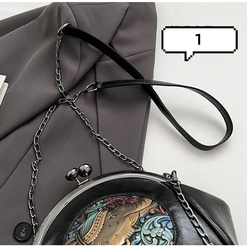 Ретро маленькая сумка-мессенджер на цепочке для женщин, сумки через плечо, модная сумка-сатчел, сумка-ракушка