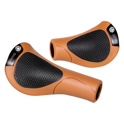 Велосипедные грипсы GORIX Ergo Grip, амортизирующие, настраиваемые, для руля, для кроссовых, мини, электрических [Длинные/Короткие/Коричневые], Поглощение ударов, Замена, Велосипеды, МТБ,