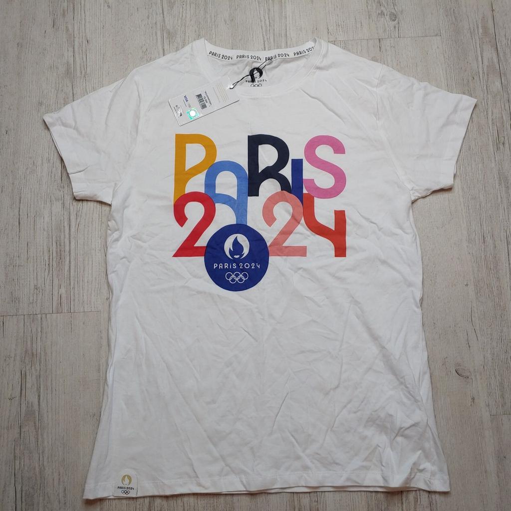Paris 2024 Olympic Games Women's Graphic T Shirt White Size L Official Licensed
