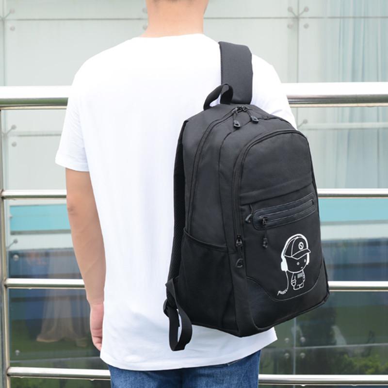 Милый мультяшный рюкзак для ноутбука с принтом, светящийся в темноте, водонепроницаемый, с USB-зарядкой
