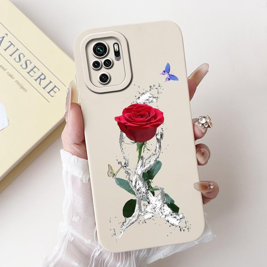 Phone Case For Xiaomi Redmi Note 10 Pro 4G Funda Flower Painted Matte Soft Protective Cover for Redmi Note10 10S 10Pro Bags