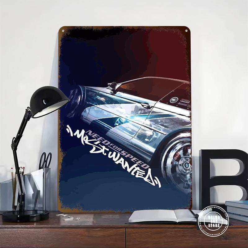 Постер Need for Speed Индивидуальное Настенное Искусство Винтажные Металлические Вывески Ретро Оловянная Табличка для Мужской Комнаты Аксессуары для Домашнего Декора