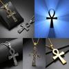 Amulet Talisman Vintage Necklaces Ancient Egyptian Ankh Cross Men Women Stainless Steel Eternity Life Charm Pendant Unisex Jewelry