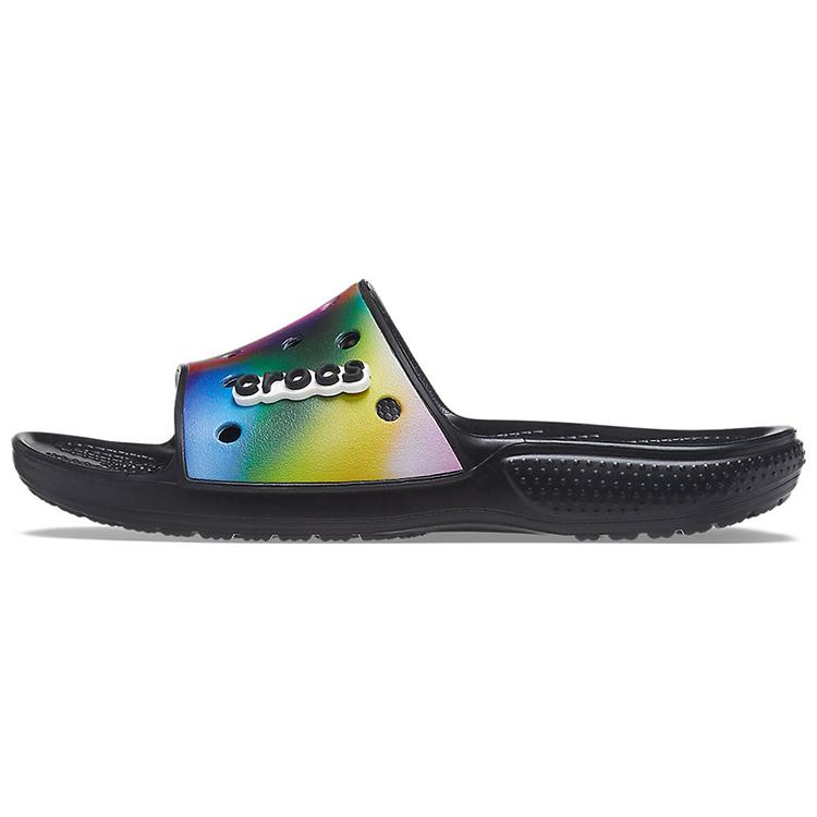 Crocs Разноцветные повседневные унисекс тапочки разных цветов, черные 207557-0C4