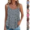 Женский модный повседневный жилет с принтом и U-образным вырезом без рукавов, топ на подтяжках