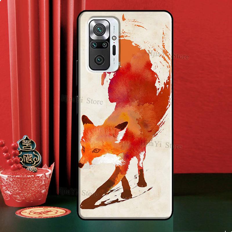 Акварельная живопись Чехол с лисой для Xiaomi Redmi Note 12 Pro 11 9 8 10 Pro 9S 10S 11S 12S Redmi 12C 9C 10A 10C