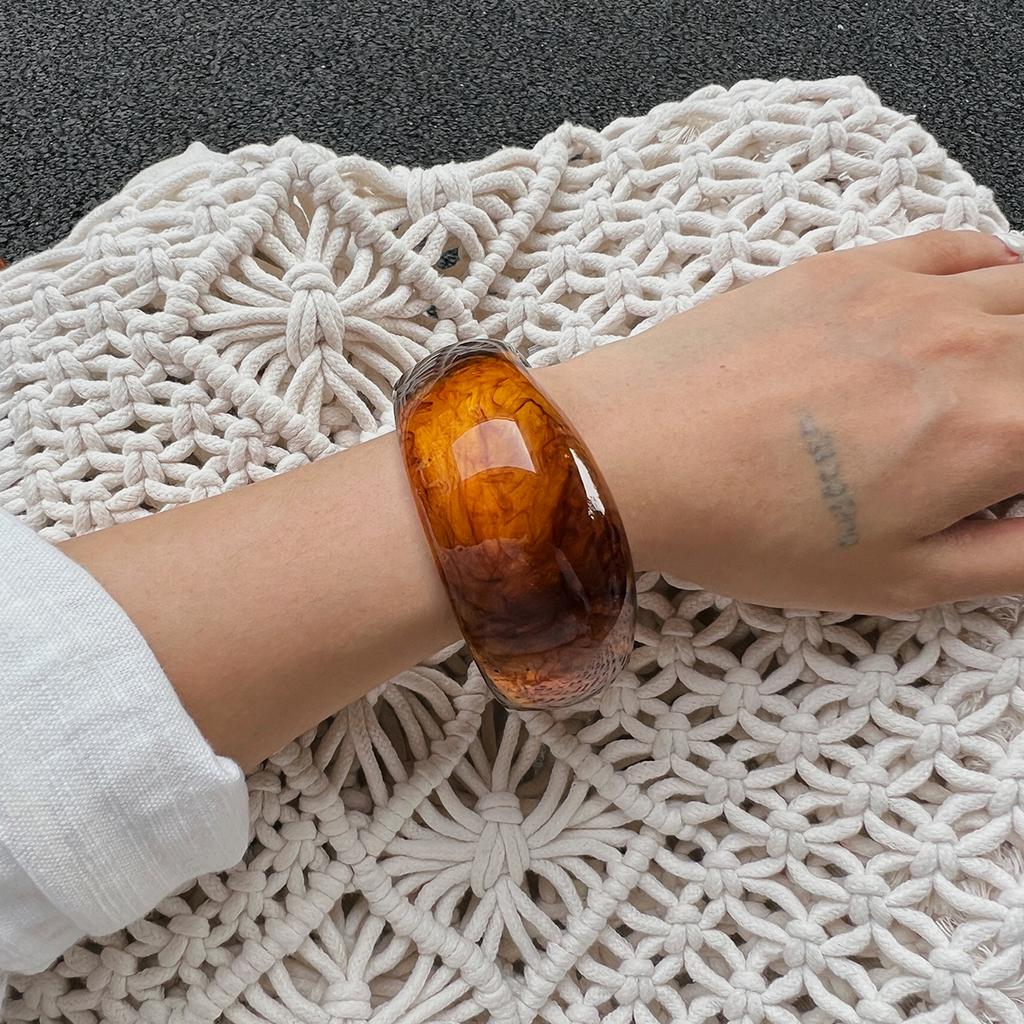 Ingemark 4 Styles Y2K Boho Thick Resin Acrylic Bangles for Women 2026 New Fashion Geometric Irregular Bracelet Aesthetic Jewelry
