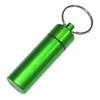 Portable Sealed Jar Keychain Screw Lid Aluminum Alloy Waterproof Flat Bottom Hanging Mini Tablet Pill Storage Bottle Container Holder Key Ring