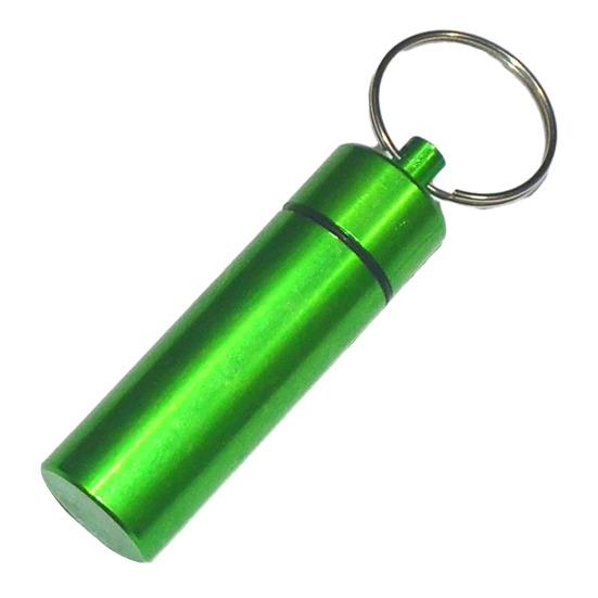 Portable Sealed Jar Keychain Screw Lid Aluminum Alloy Waterproof Flat Bottom Hanging Mini Tablet Pill Storage Bottle Container Holder Key Ring