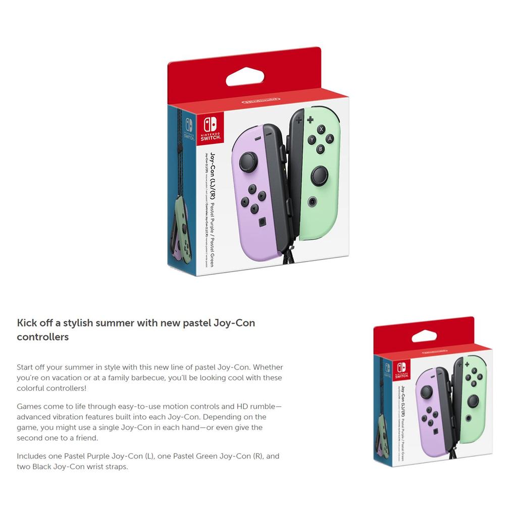 Nintendo Джой-Кон™ (L)/(р) Пастельно-фиолетовый / Пастельно-зеленый