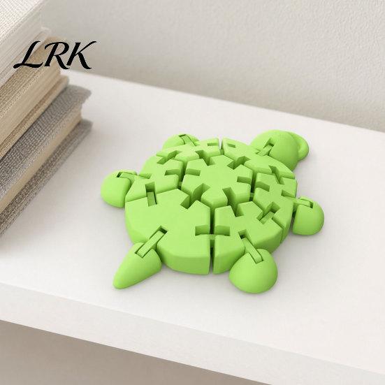 Декоративная фигурка черепахи для книжной полки, шарнирная фигурка, 3D-печатная милая черепашка с подвижными гибкими суставами, игрушка-рептилия для стола, снятие стресса