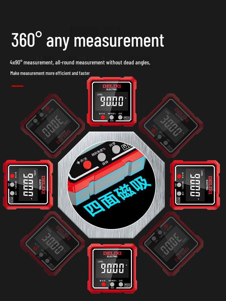 Delixi High-Precision Digital Laser Inclinometer with Magnetic Slope Measurement