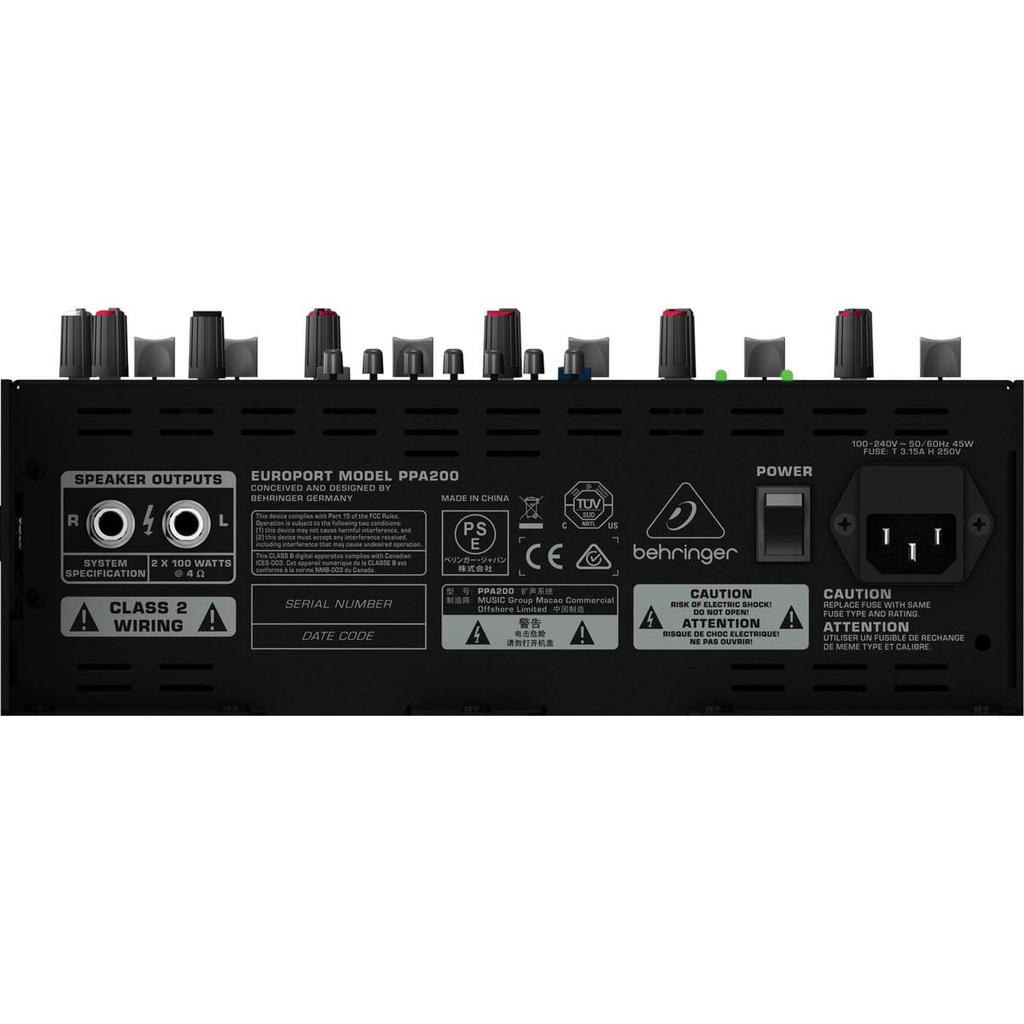 Behringer Portable PA KLARK TEKNIK FBQ Микрофонная система PPA200, Сверхлегкая конструкция, Встроенный FX, Функция, В комплекте,