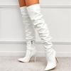 Fashion Roman Style 2025 Autumn Winter New Fashion Solid PU Pointed Toe Thin High Heel Zippers Over The Knee Long Shoes for Women Boots