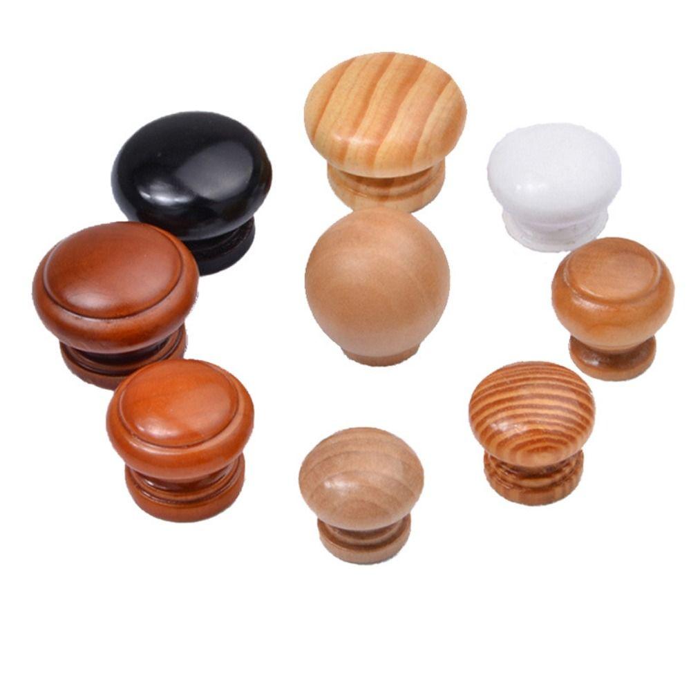 Easy-Grip Design Walnut Wood Cabinet Knobs Rust-Resistant Drawer Pulls Handles for Kitchen