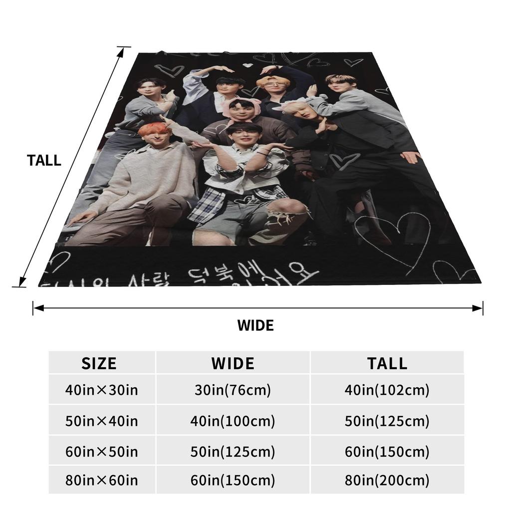 Soft Warm BlanketKids Decorative Kpop Ateez Band Throw Blanket Flannel Bedspread For Living Room Funny Sofa Bed Cover