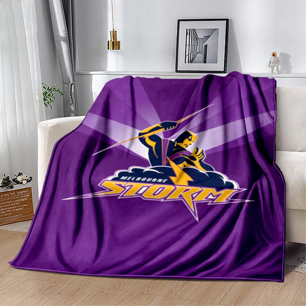 Melbourne Storm Team Logo blankets Suitable for sofas, travel, living rooms also a good gift for friends and family Suitable for all seasons.
