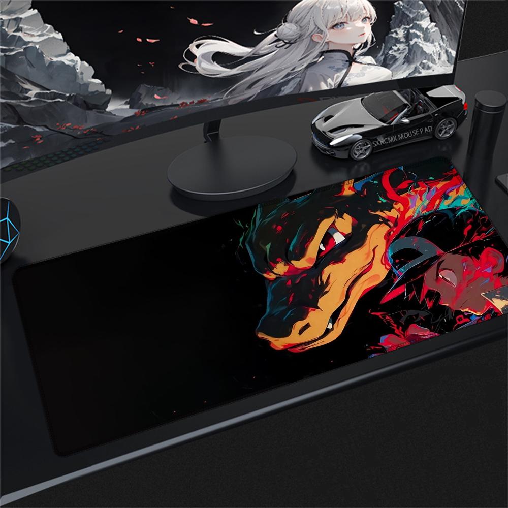 Hot P Charizard HD Extended Gaming Mouse Pad Desk Mat NonSlip Waterproof Stitched Edge Keyboard Pad for Gamer PC Laptop