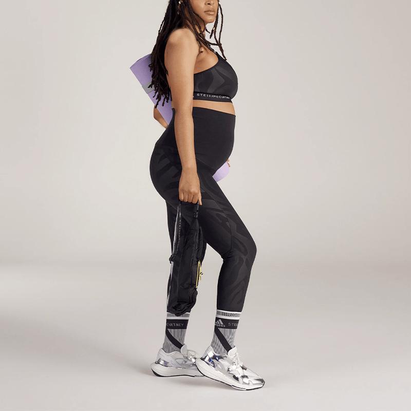 Adidas Stella McCartney M Tight однотонные леггинсы с логотипом и высокой талией, спортивные леггинсы женские, черные HG6844