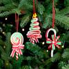 1pc DIY Twisted Hanging Christmas Candy Pendant New Year Mini Xmas Tree Home Decoration Gift