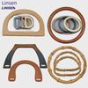 "Handmade Wooden Bamboo Round D-Shaped Bag Handle Gift Box"
