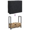 Fireplace Log Rack Cover Solid Black 210D Oxford Fabric