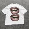 Футболка с большими губами, Футболка в стиле Y2K Streetwear, Футболка с графическим изображением губ