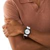Fossil СИНИЕ Дата Белый Силиконовый Часы Три Стрелки