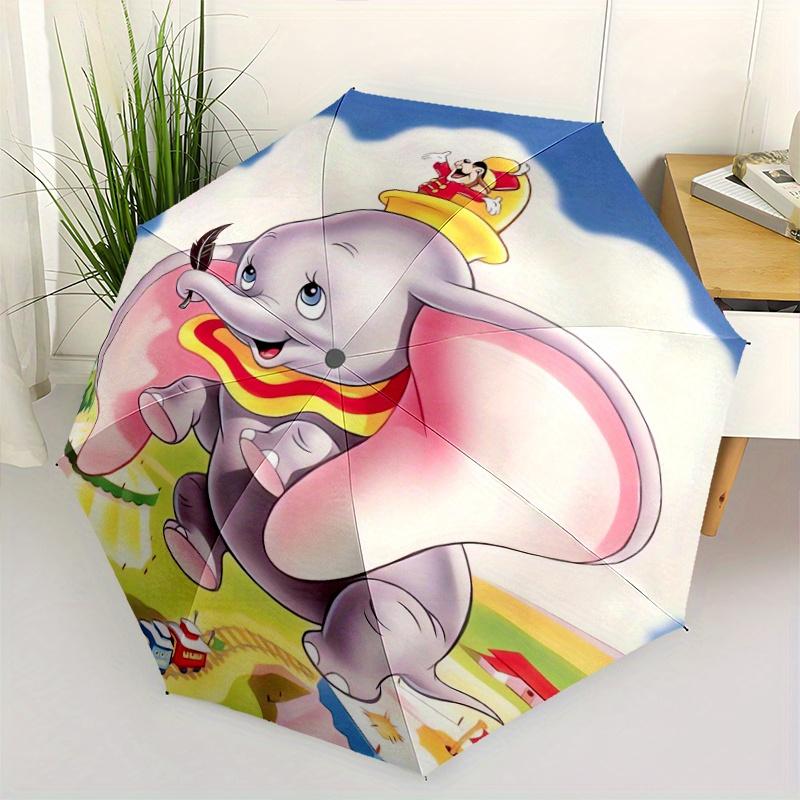 Автоматический складной зонт-трость Dumbo Elephant, Мультяшный дизайн, Милый мультяшный рисунок, Портативный уличный зонт, Идеальный, Праздничный подарок для Disney f