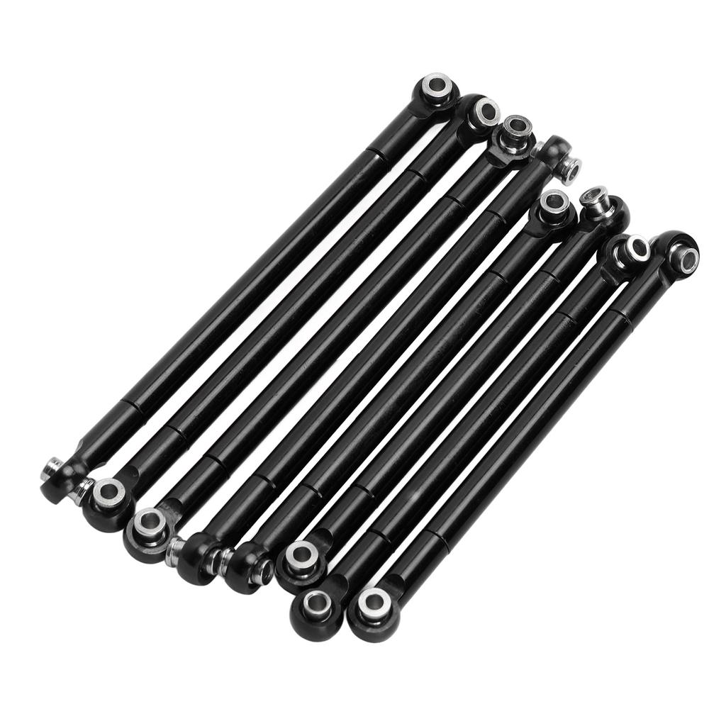 8PCS Metal Full Car Tie Rod Tie Lever Link Pull Rod for MN86 Series Model Upgrade RC CarBlack
