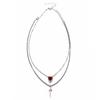 Silver Arrow Heart Pendant Necklace - Multi-layered Retro French Women's Fashion