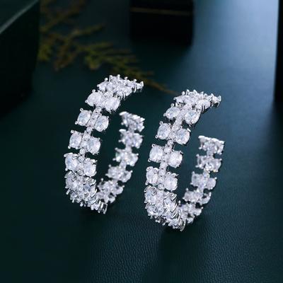Серьги-петли в стиле люкс для знаменитостей с игольчатым дизайном, C-образной формы, для вечернего платья