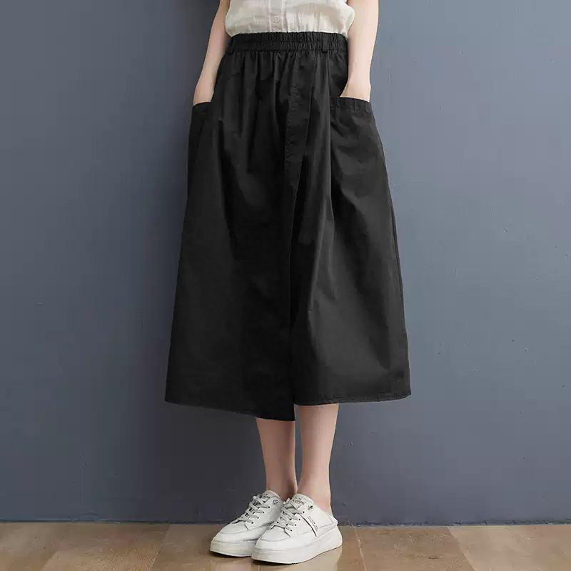 ZANZEA Женские повседневные однотонные свободные юбки с эластичной резинкой на талии