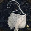 Fashion Cotton Woven Hollow Shoulder Crossbdoy Bags Female Summer Beach Bag Travel Small Tassel Handbag